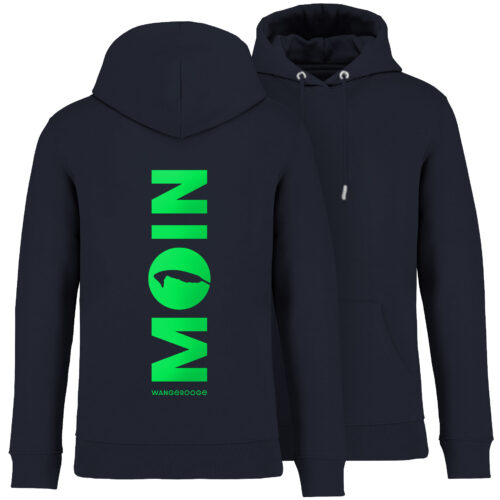 Hoodie Unisex · Moin Wangerooge · Flex-Print Neongrün