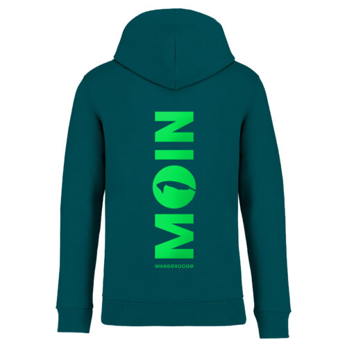 Hoodie Unisex · Moin Wangerooge · Flex-Print Neongrün