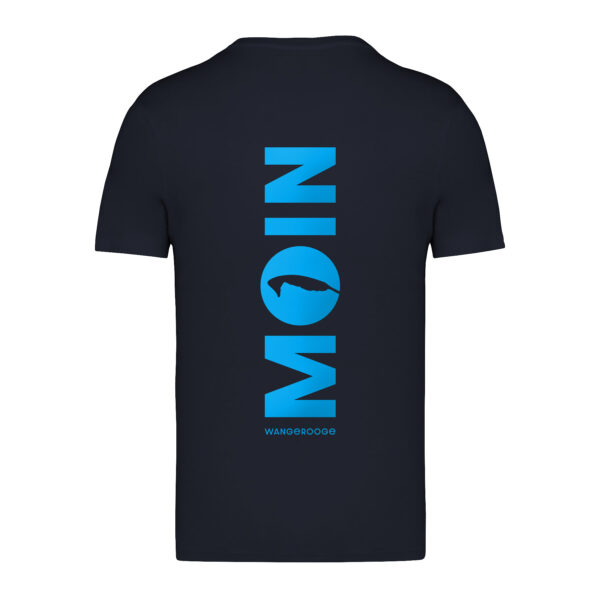 T-Shirt Unisex · Moin Wangerooge · Flex-Print Neonblau – Bild 6