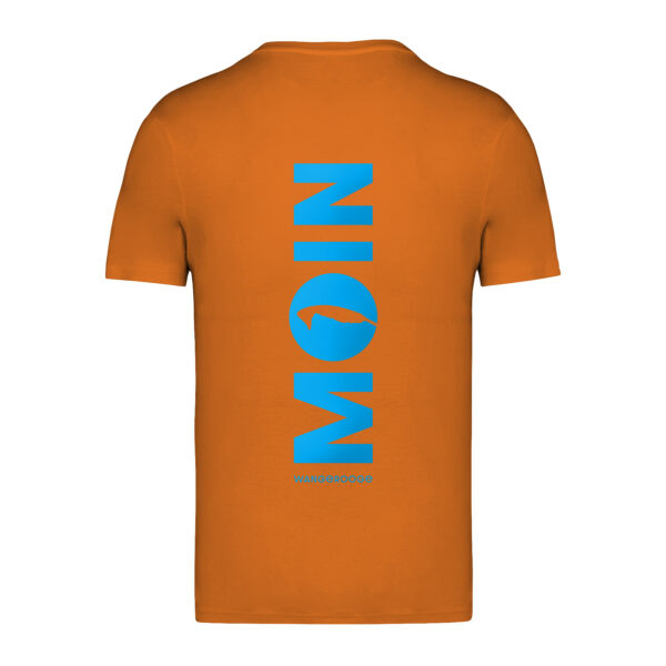 T-Shirt Unisex · Moin Wangerooge · Flex-Print Neonblau – Bild 2